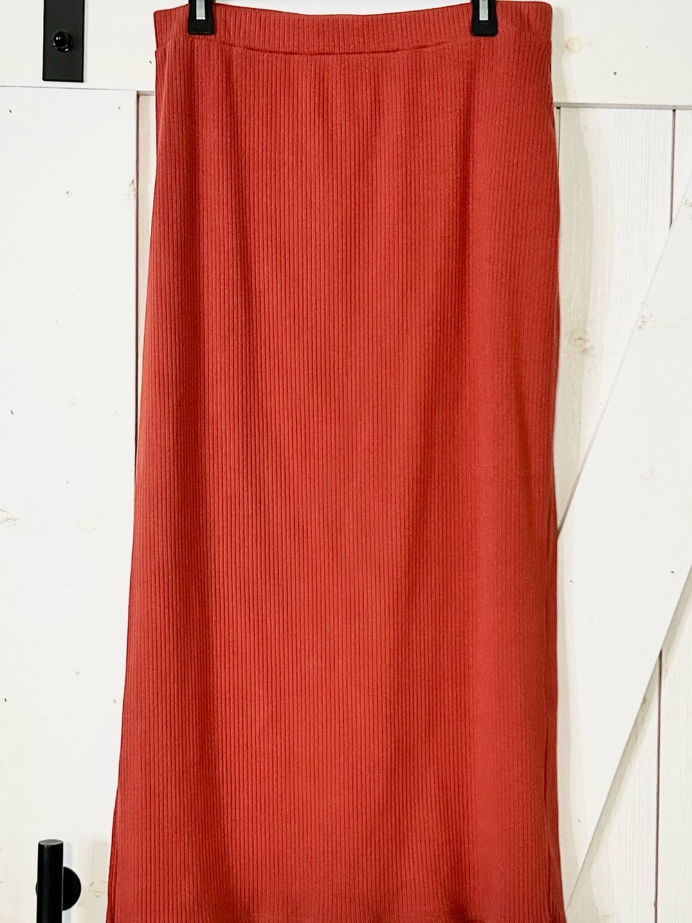 Old Navy Orange Ribbed Midi Skirt